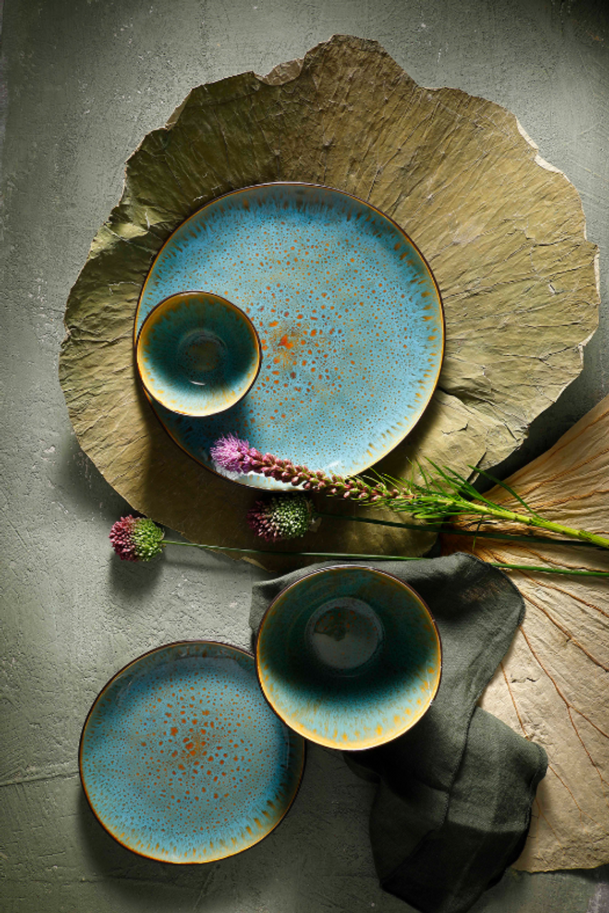 Palmer plate Lotus 20.5 cm Stoneware Turquoise