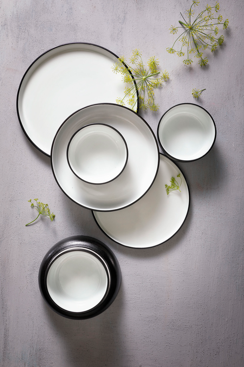 Maastricht Porselein Schaal Cosmic 16 cm 55 cl Wit Zwart