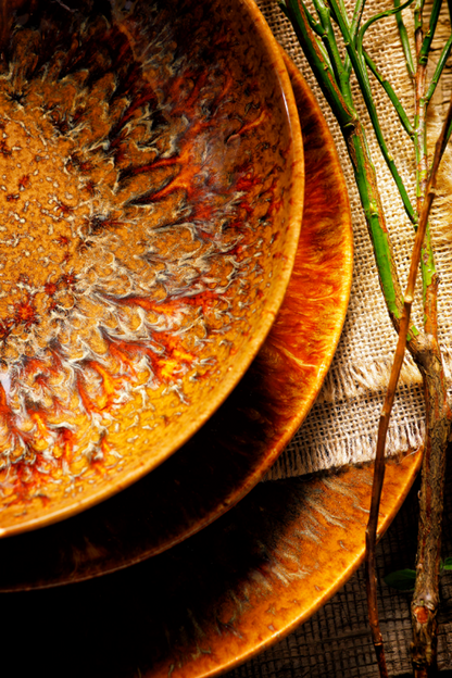 Palmer Bord diep Forest Rustique 21 cm Stoneware Bruin