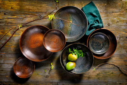 Palmer Bord diep coupe Metallic 26 cm Stoneware Groen