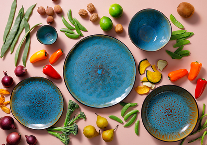 Palmer plate Lotus 20.5 cm Stoneware Turquoise