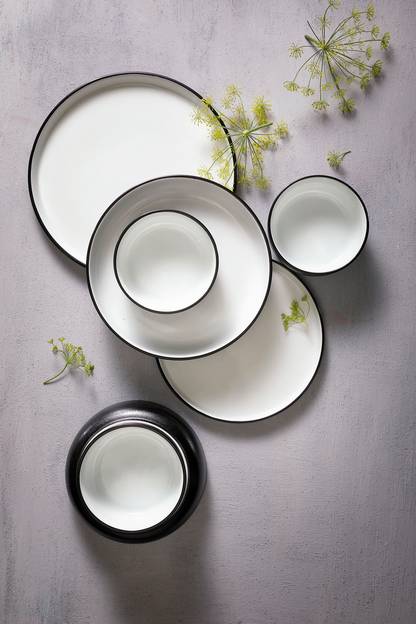 Maastricht Porselein Schaal Cosmic 11 cm 32 cl Wit Zwart