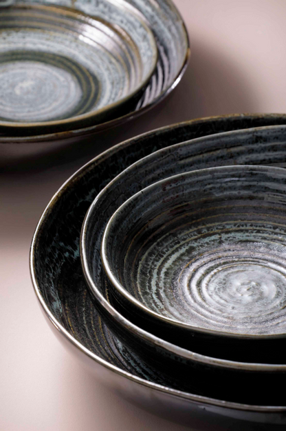 Palmer Bord diep coupe Metallic 26 cm Stoneware Zilver