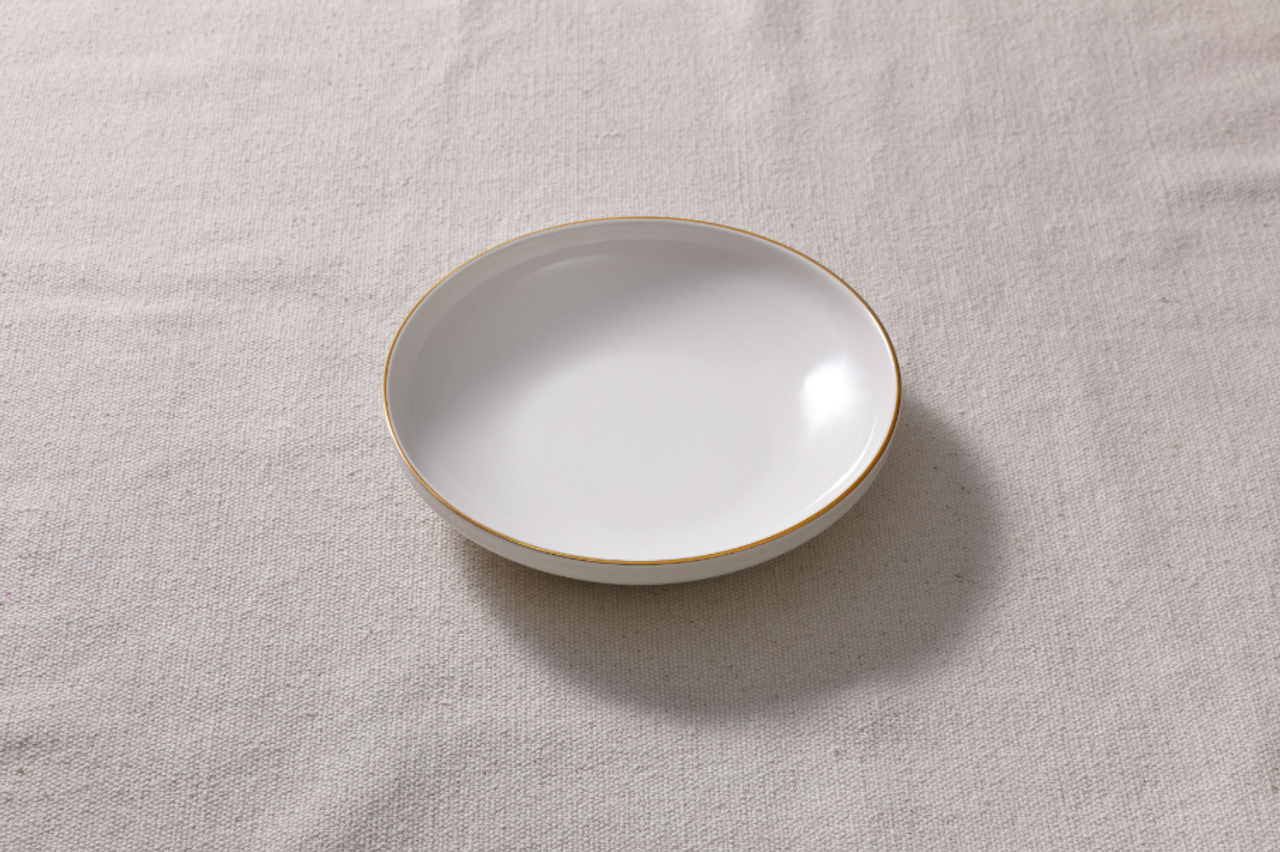 Maastricht Porselein Bord diep Ligne D'or 19 cm Wit